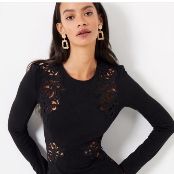 French Connection Marie Lace Cutout Bodycon Dress - Picture 3 of 9